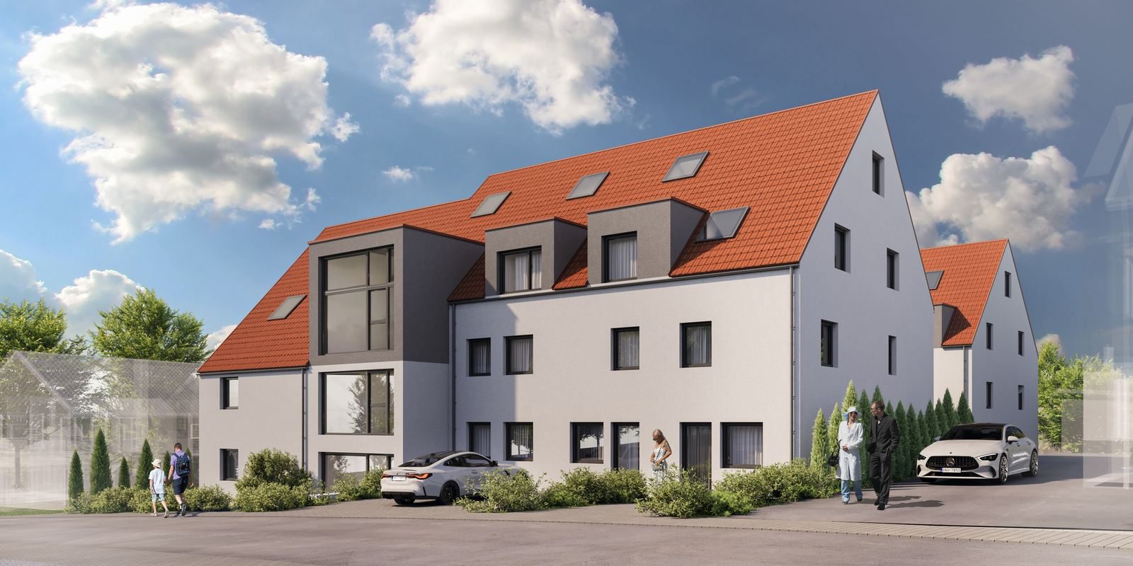 QNG-Neubauprojekt Scharnhausen — Straßenansicht