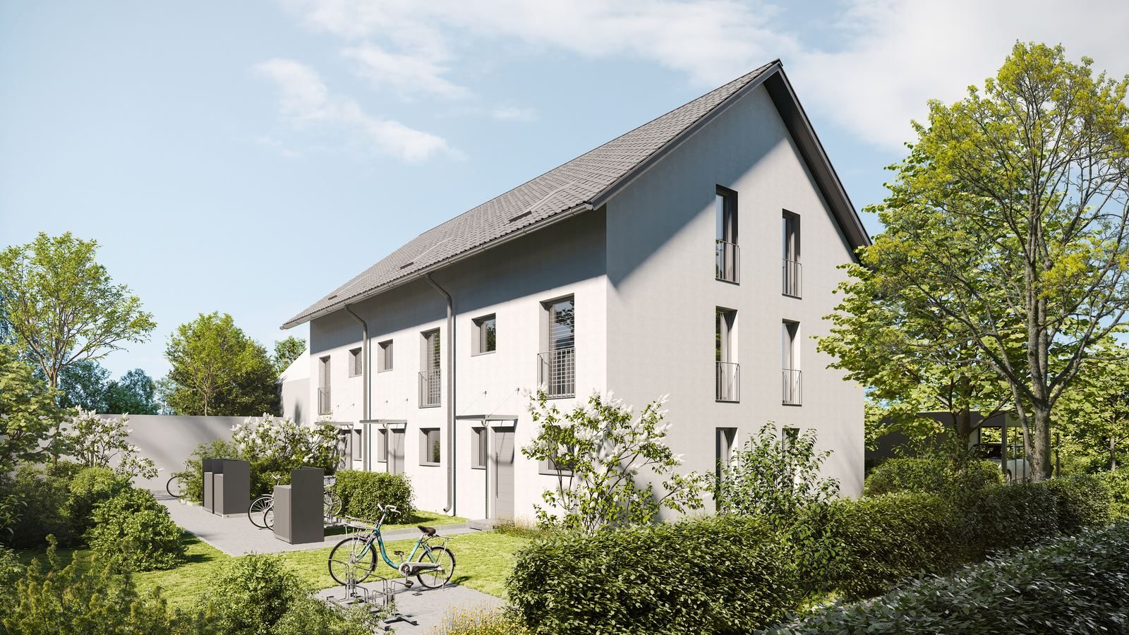 QNG-Neubauprojekt Sonnenbühl mit Photovoltaik