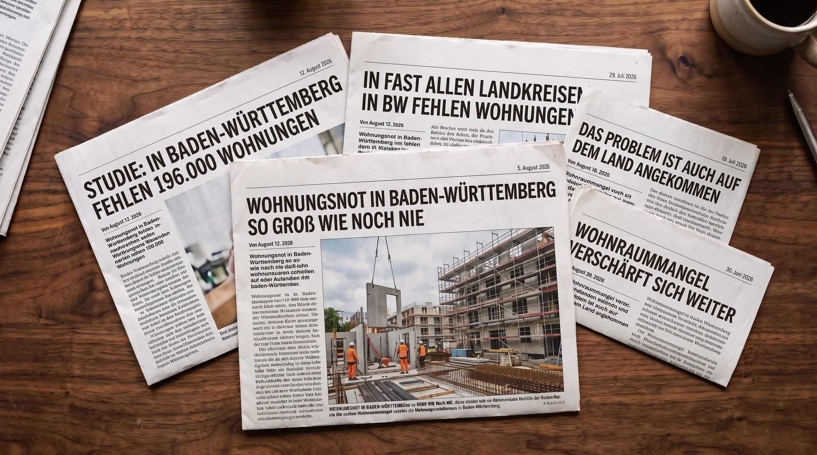 Presseberichte über den Wohnungsmangel in Baden-Württemberg